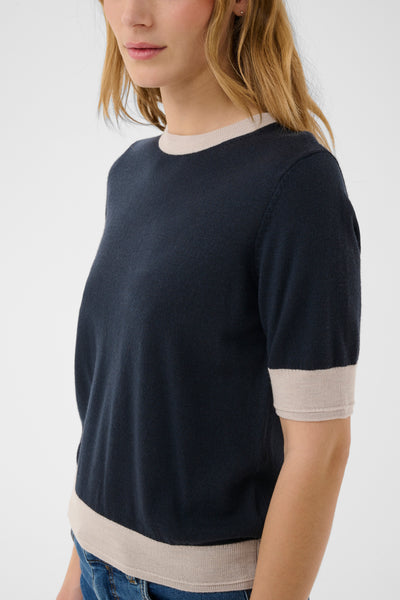 Part Two Natanya Wool Knit,  Navy/Natural