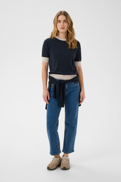 Part Two Natanya Wool Knit,  Navy/Natural