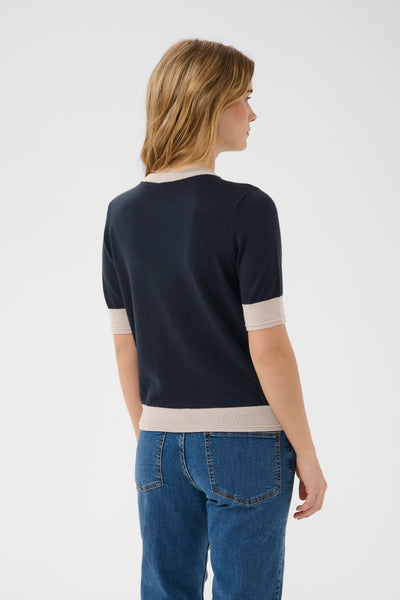 Part Two Natanya Wool Knit,  Navy/Natural