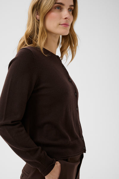 Part Two Noelani Wool Cardigan, Mole Brown