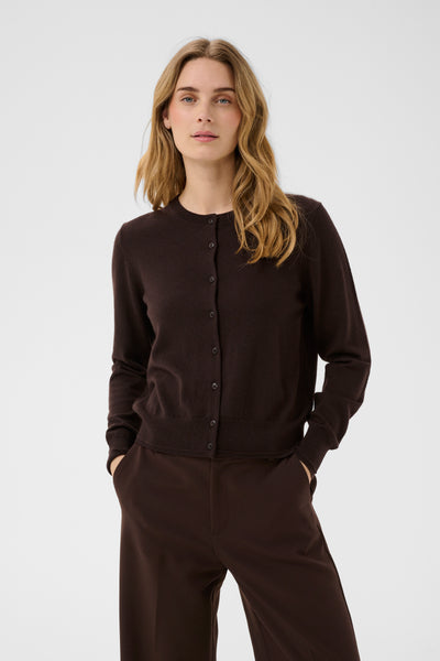 Part Two Noelani Wool Cardigan, Mole Brown