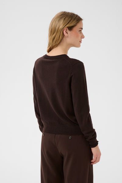 Part Two Noelani Wool Cardigan, Mole Brown