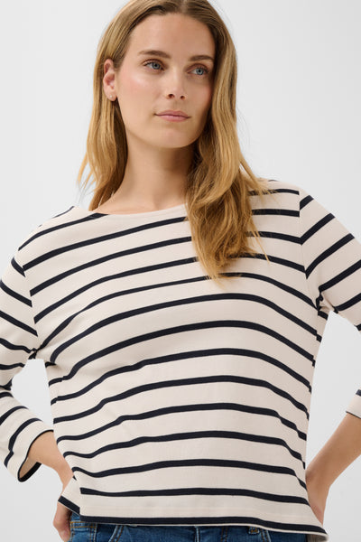 Part Two Nela Top, Dark Navy Stripe