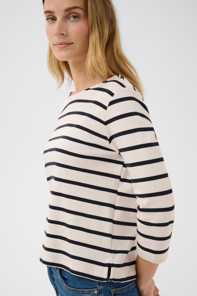 Part Two Nela Top, Dark Navy Stripe