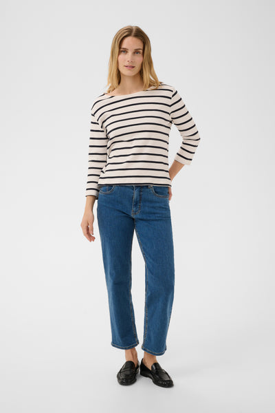Part Two Nela Top, Dark Navy Stripe
