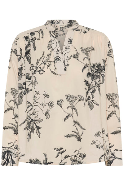 Part Two Natale Cotton Blouse, Tawny Port Botanical Print