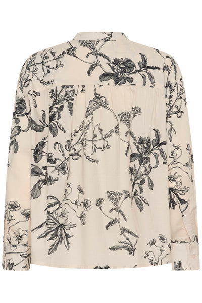 Part Two Natale Cotton Blouse, Dark Navy Botanical Print