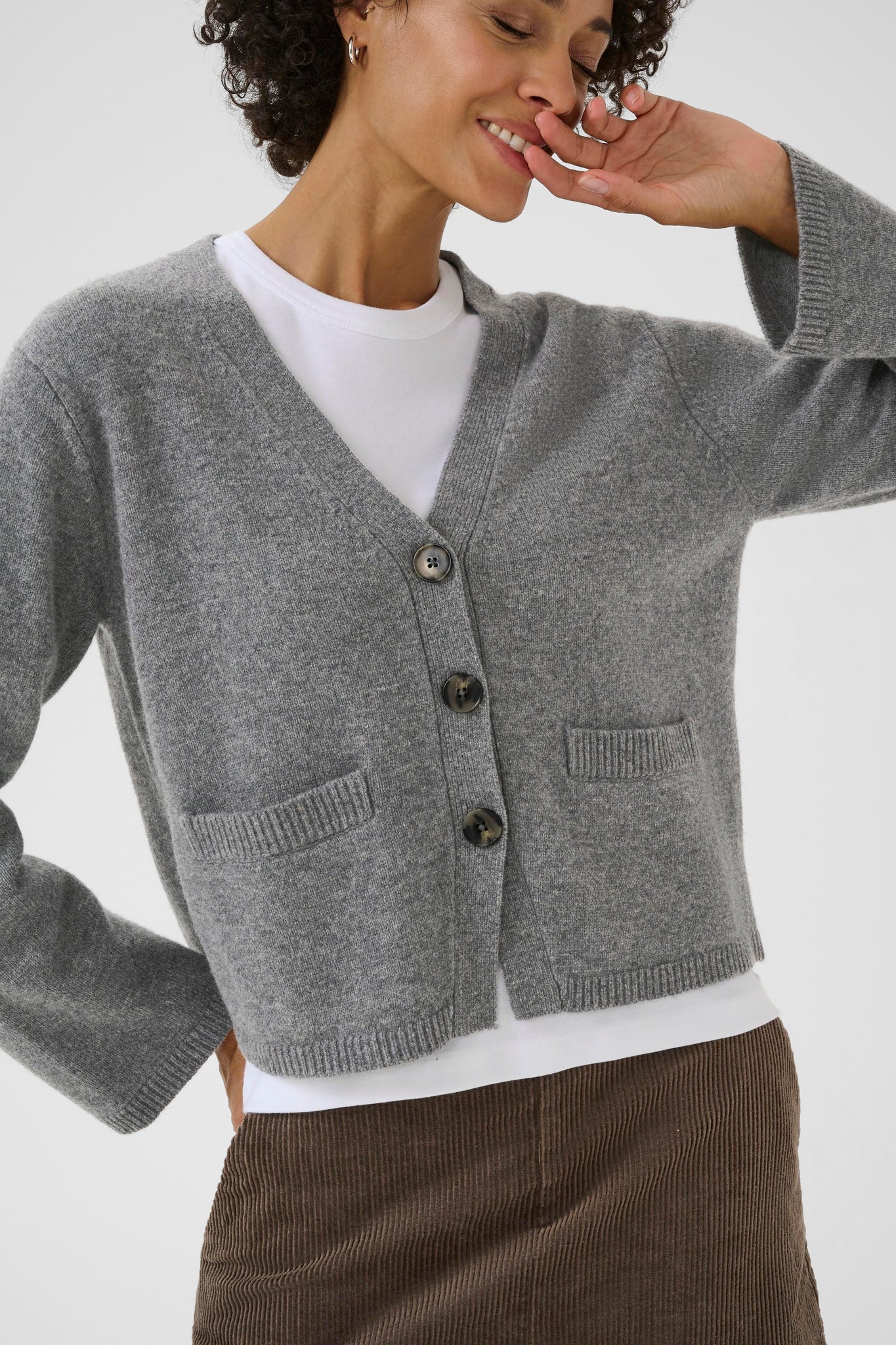 Part Two Sveva Cardigan, Grey Melange