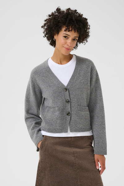 Part Two Sveva Cardigan, Grey Melange