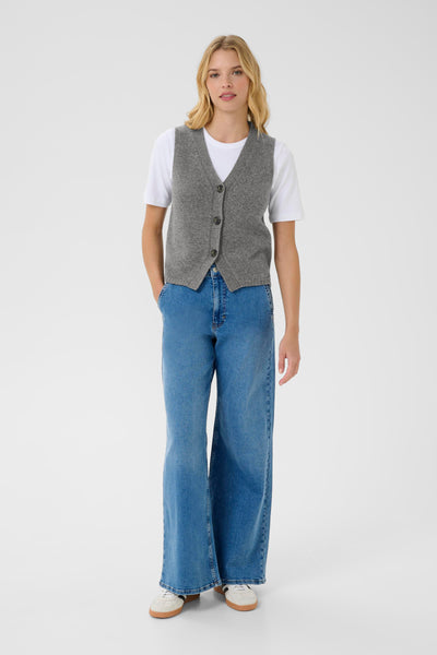 Part Two Sylva Wool Waistcoat, Grey Melange