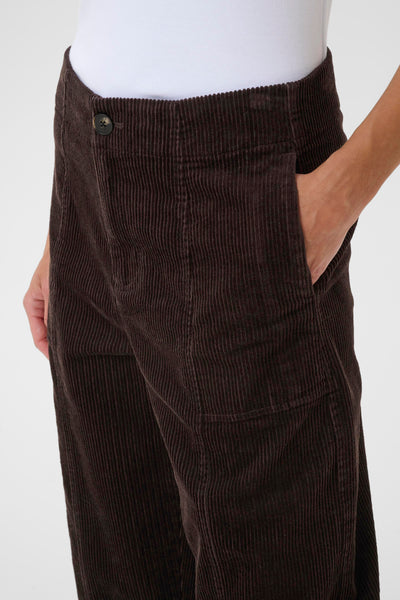 Part Two Netta Corduroy Trousers, Dark Chocolate Brown