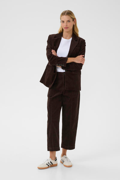 Part Two Netta Corduroy Trousers, Dark Chocolate Brown