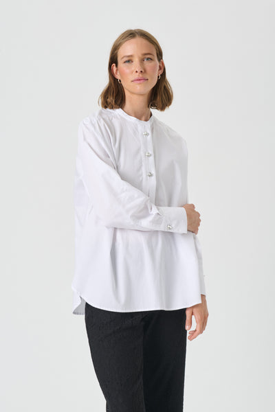 Part Two Vildana Long Cotton Shirt, Bright White