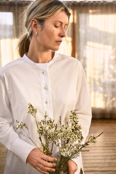Part Two Vildana Long Cotton Shirt, Bright White