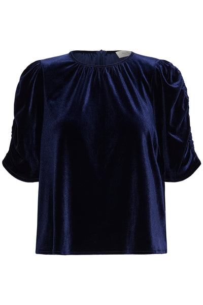 Part Two Valerie Velvet Top, Peacoat Blue