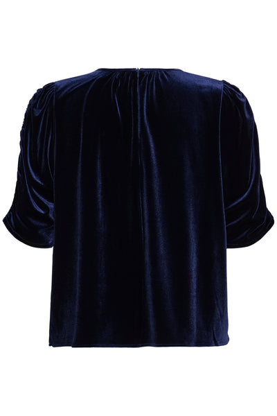 Part Two Valerie Velvet Top, Peacoat Blue