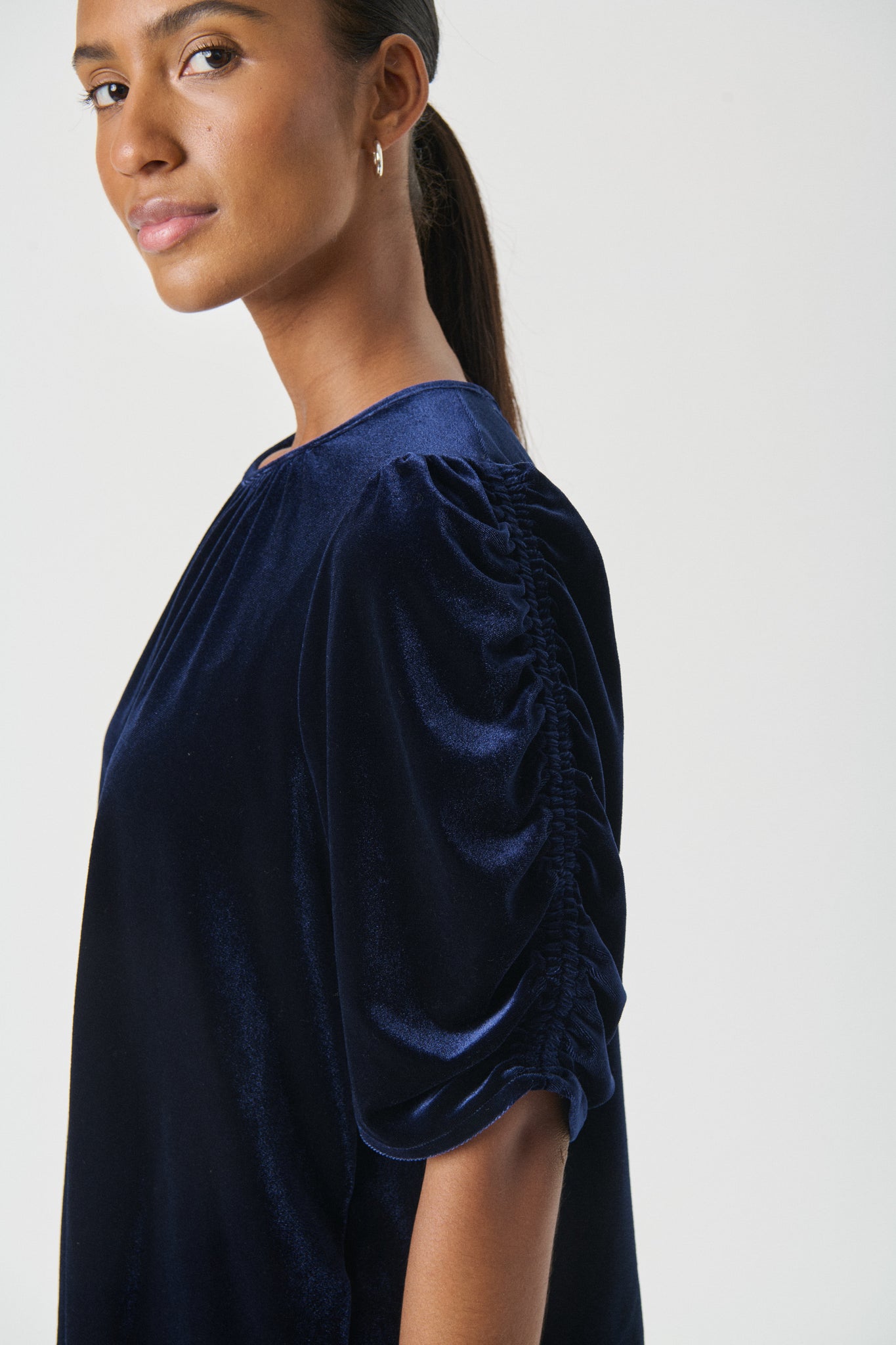 Part Two Valerie Velvet Top, Peacoat Blue