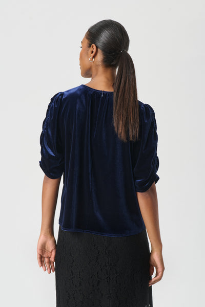 Part Two Valerie Velvet Top, Peacoat Blue