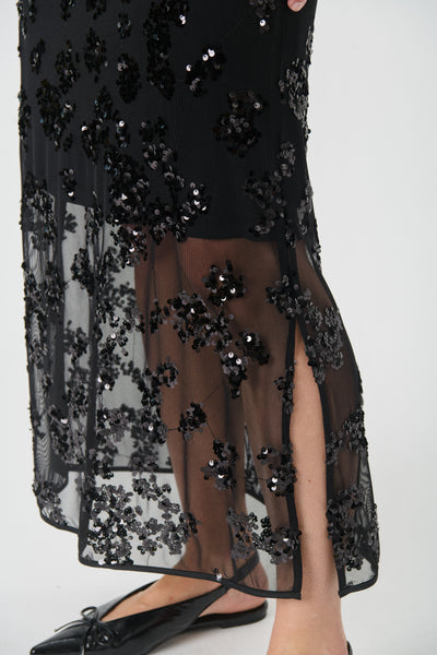 Part Two Vivika Sequin Skirt, Black