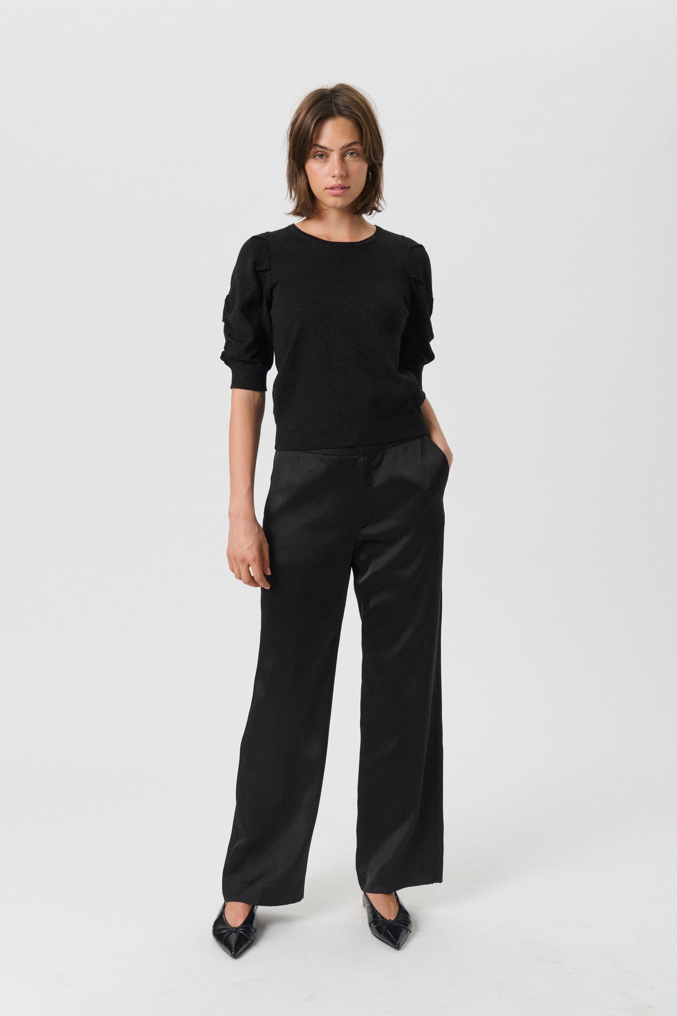 Part Two Varaia Knitwear, Black Lurex