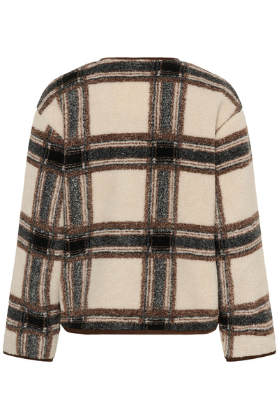 Part Two Ysabel Jacket, Brown Check - Flax In Bloom