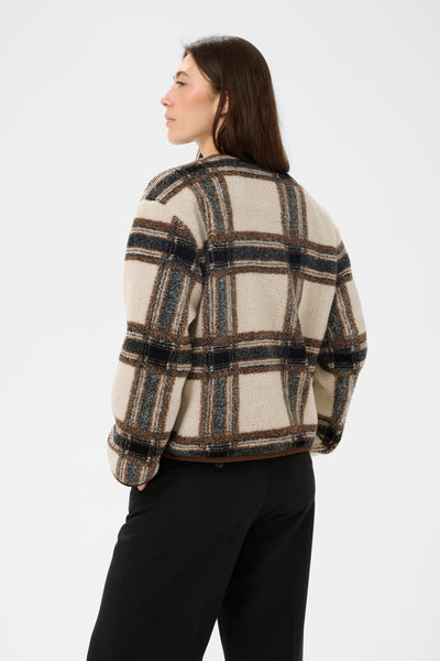 Part Two Ysabel Jacket, Brown Check - Flax In Bloom