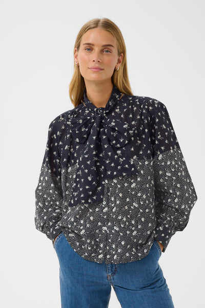 Part Two Yanina Blouse, Dark Navy Fragile Print