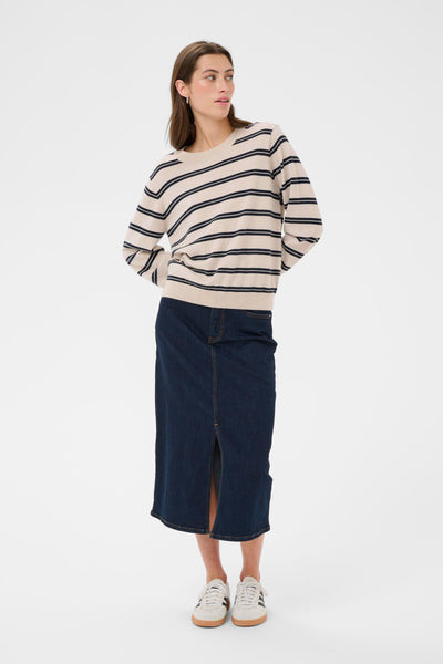 Part Two Yona Wool Knit, Dark Navy Stripe