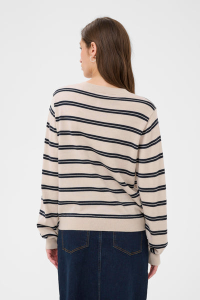 Part Two Yona Wool Knit, Dark Navy Stripe