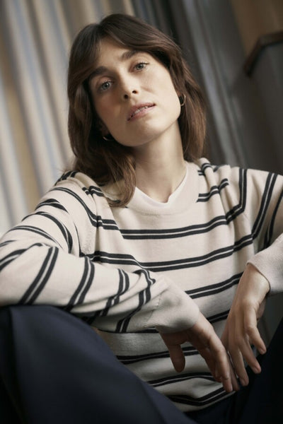 Part Two Yona Wool Knit, Dark Navy Stripe