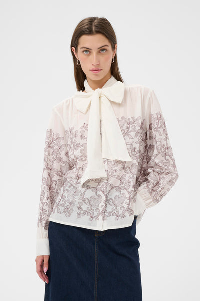 Part Two Yanina Blouse, Fig Embroidery