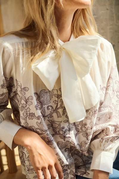 Part Two Yanina Blouse, Fig Embroidery