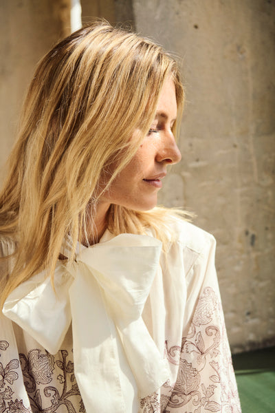 Part Two Yanina Blouse, Fig Embroidery