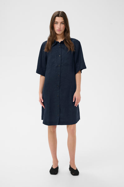 Part Two Sardiae Linen Dress,  After Midnight