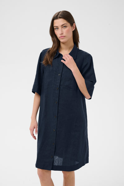 Part Two Sardiae Linen Dress,  After Midnight