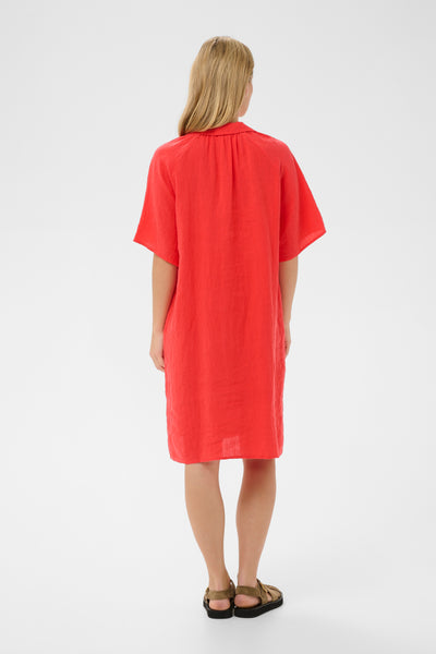 Part Two Ayla Linen Dress, Poppy Red