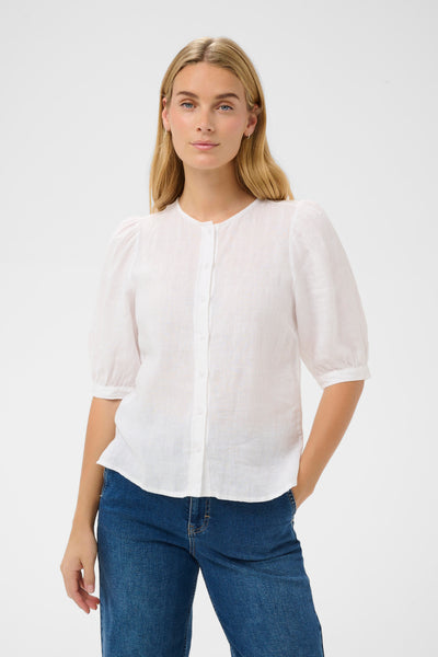Part Two Azra Linen Blouse, Bright White
