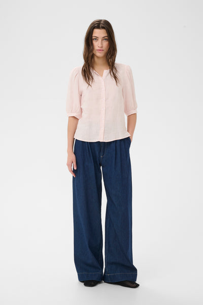 Part Two Azra Linen Blouse, Mauve Chalk