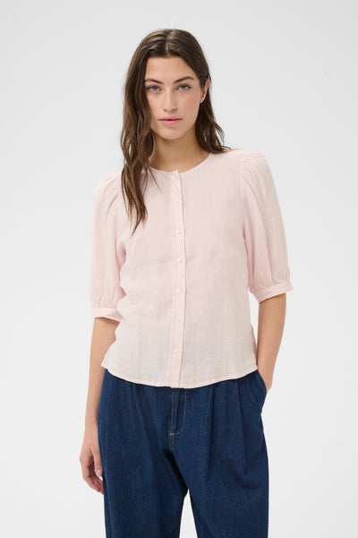 Part Two Azra Linen Blouse, Mauve Chalk