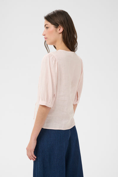 Part Two Azra Linen Blouse, Mauve Chalk