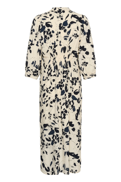 Part Two Alessa Dress, Midnight Flowerprint - Flax In Bloom