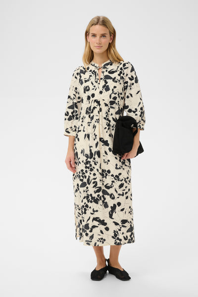 Part Two Alessa Dress, Midnight Flowerprint - Flax In Bloom