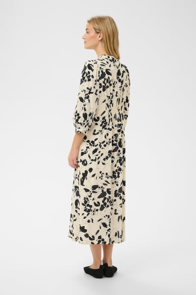 Part Two Alessa Dress, Midnight Flowerprint - Flax In Bloom