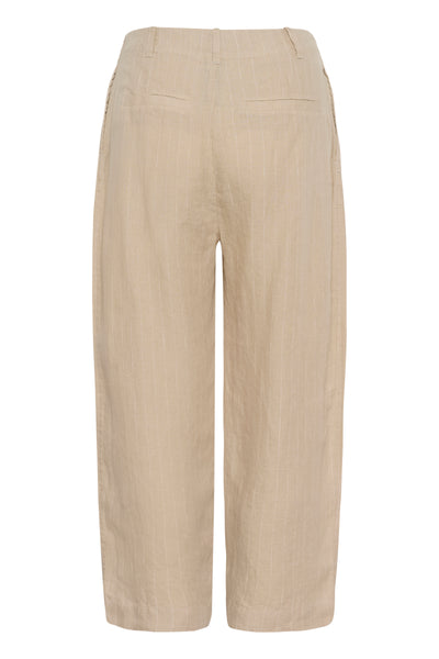 Part Two Nettas Linen Trousers, Neutral Pinstripe