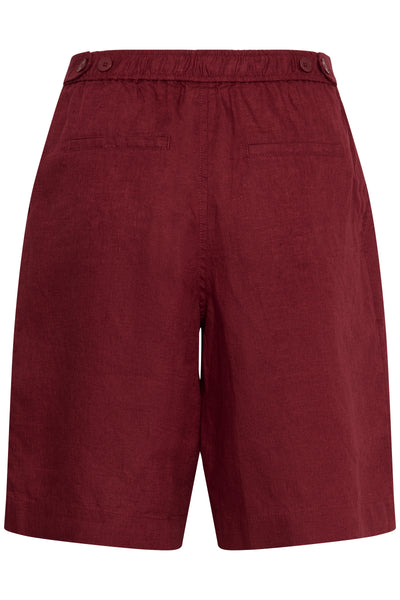 Part Two Bernia Linen Shorts, Burnt Russet