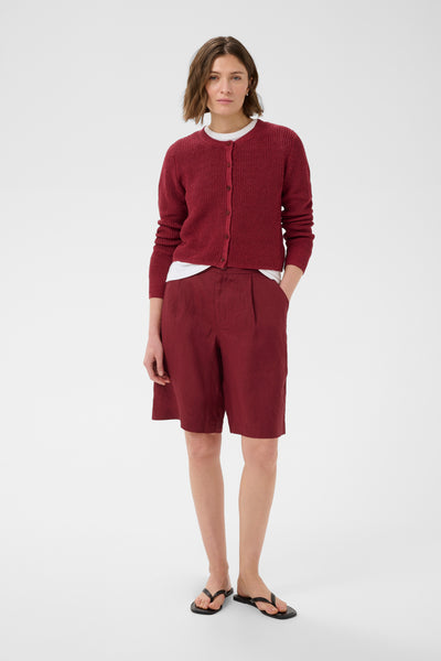 Part Two Bernia Linen Shorts, Burnt Russet