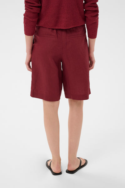 Part Two Bernia Linen Shorts, Burnt Russet
