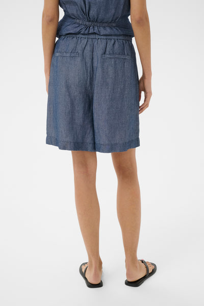 PART TWO Bettie Linen Blend Shorts, Blue Chambray