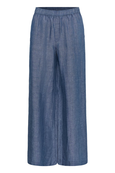PART TWO Biana Linen Blend Trousers, Blue Chambray