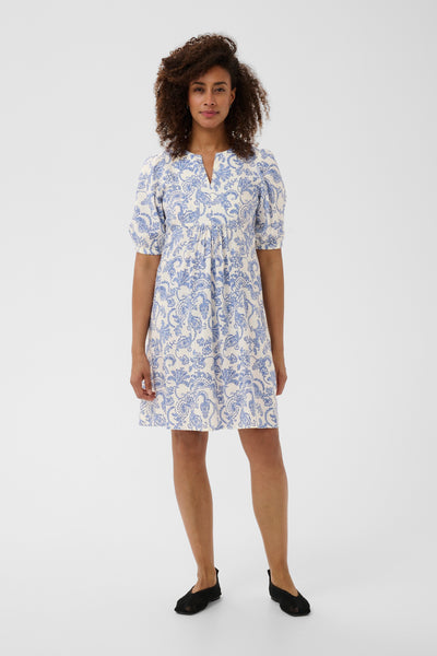 PART TWO Benete Linen Blend Dress, Blue Dot Paisley